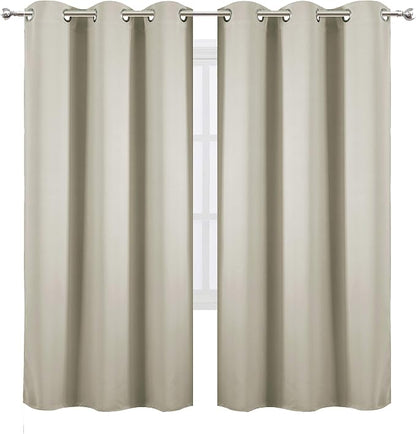 LEMOMO Light Beige Thermal Blackout Curtains/42 x 72 Inch/Set of 2 Panels Room - Image 2