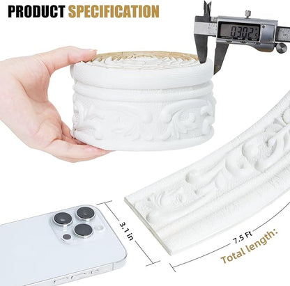 360" x 3.1" Peel Stick Foam Molding Trim Self Adhesive, Crown Molding Wallpaper - Image 4