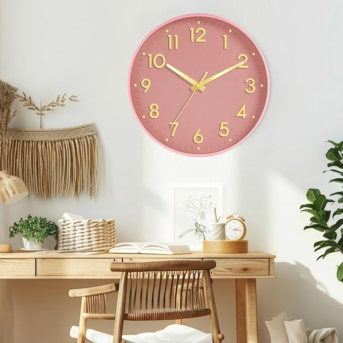 Mosewa Wall Clock 10 Inch, Battery Operated Silent Non-Ticking Modern Analog - Image 4