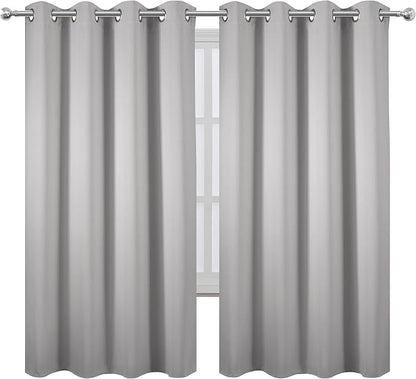 LEMOMO Light Grey Blackout Curtains 52 x 63 Inch Length/Set of 2 Curtain - Image 2