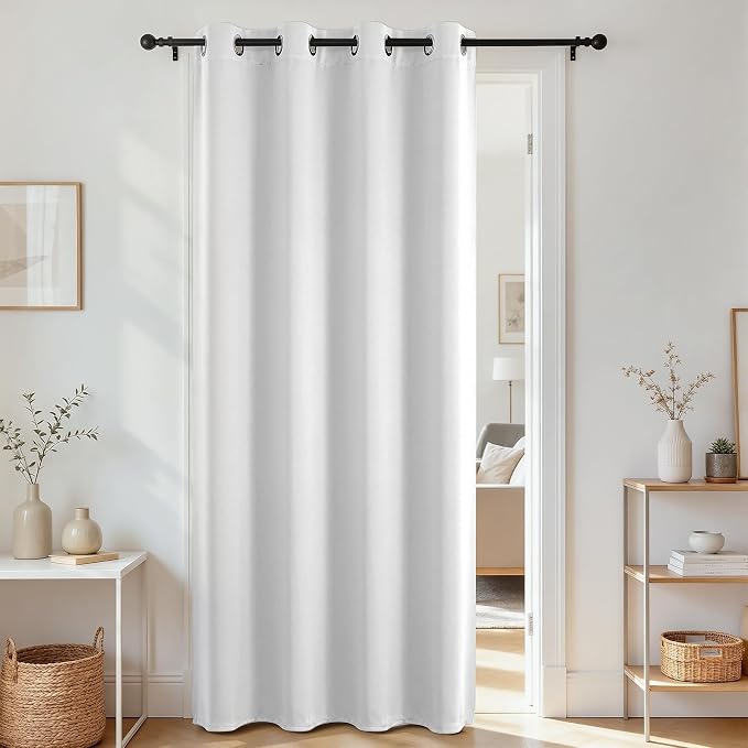 Joydeco Blackout Door Curtain for Doorway Privacy 96 Inches Long, Grommet by JOYDECO
