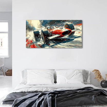 Large Abstract Car Posters F1 Wall Art Vintage Formula 1 Racing Canvas Prints - Image 5