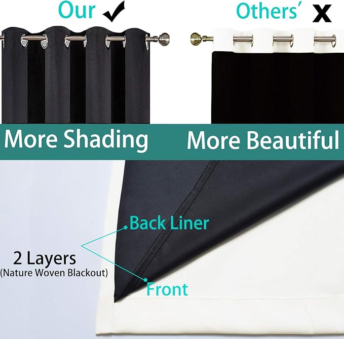 Yakamok 100% Cream Blackout Curtains - Image 5