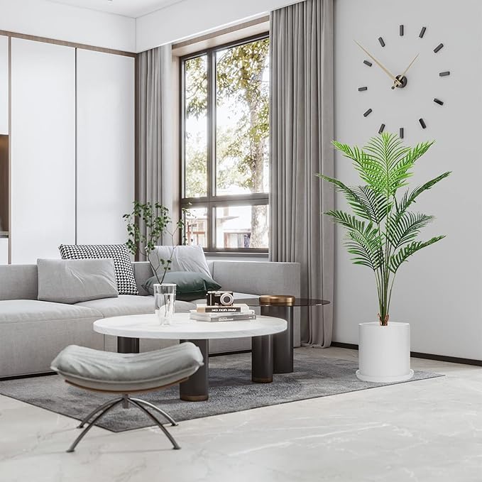 Plant Pots 10 Inch Ceramic Planter with Drainage Hole and Saucer, Matte White Modern Cylinder Planter Pot for Indoor Outdoor Plants Flowers, Full Glazed Finish