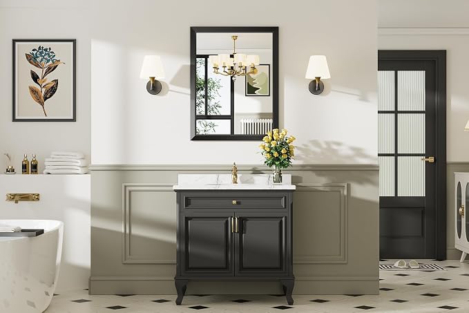 Briivue 24x32 Inch Black Bathroom Mirror - Image 3