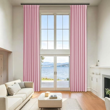 Baby Girl Pink Bedroom Decor Curtains 2 Panels Set by Grichril