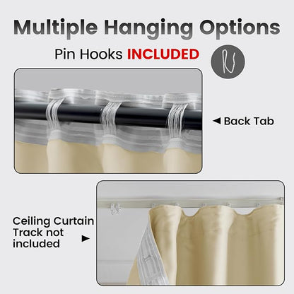 Room Divider Curtains, Back Tab Blackout Ceiling Track Curtains - Image 2