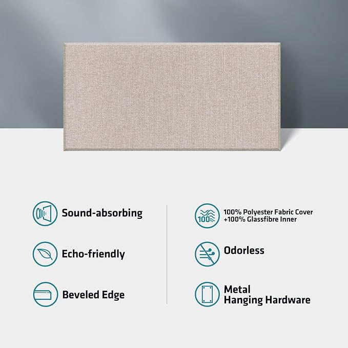 UMIACOUSTICS 2 PCS Acoustic Panel, 47.2" x 23.6" x 2" Fiberglass Sound Proof - Image 4
