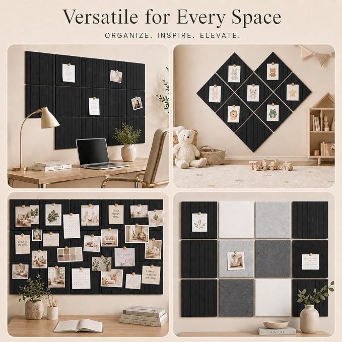Large Cork Boards for Walls – 48 x 36 Self Adhesive Felt Wall Tiles - Image 6