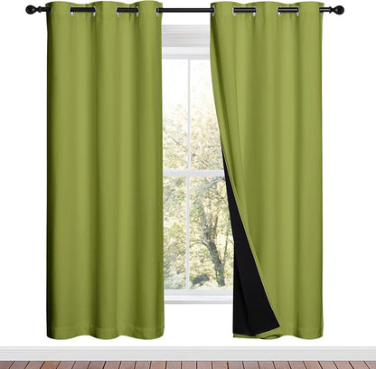 NICETOWN Full Shade Curtain Panels, Fresh Green, Pair of Thermal Insulated & by NICETOWN