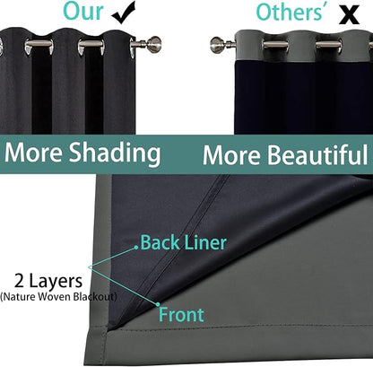 Yakamok 100% Blackout Lined Panels, Thermal Insulated Blackout Curtains - Image 5