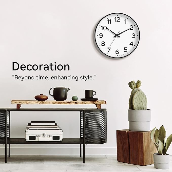 Roymnie Wall Clock 10 Inch Silent Wall Clocks Battery Operated-Modern Non - Image 5