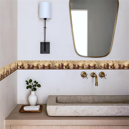 Rustic Farmhouse Wallpaper Border Peel and Stick 196x4 Inch Removable Wall - Image 3