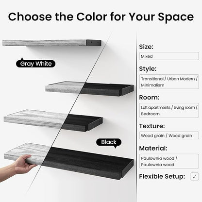 BAYKA Wall Shelves for Bedroom Decor, Floating Wall Shelves for Living Room - Image 8