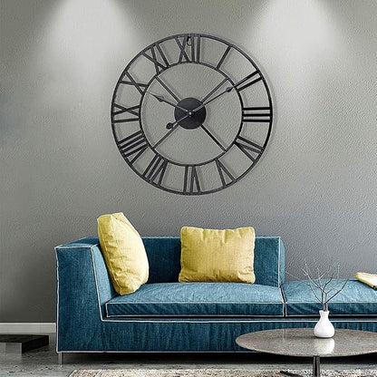 Antique Tower 24 inch Large Roman Numeral Wall Clock, Indoor Outdoor Patio - Image 7