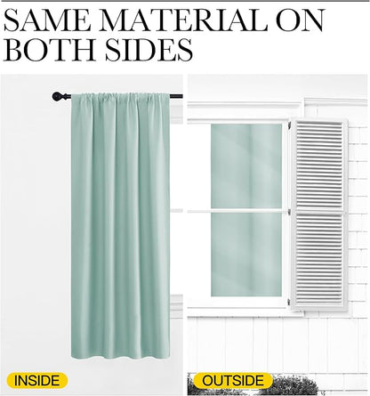 NICETOWN Blackout Curtains for Living Curtains, Aqua Blue, 1 Pair, 34-inch W x - Image 5