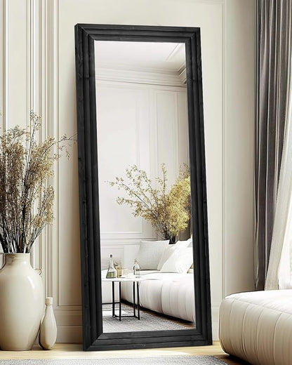 Full Length Mirror 65"x24" Solid Wood Frame Floor Large Mirror - Image 4