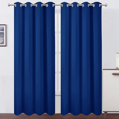 LEMOMO Blackout Curtains 52 x 95 inch/Royal Blue Curtains Set of 2 by Lemomo