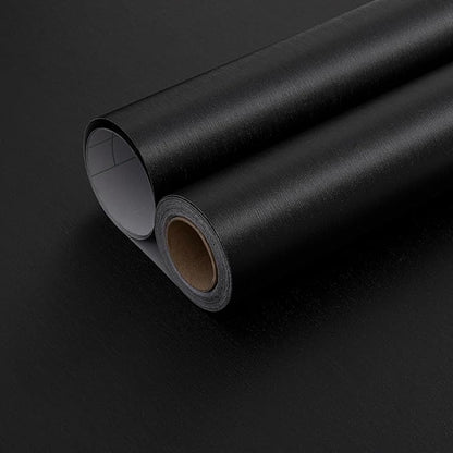FUKU MON 23.6" X 393" Black Wallpaper Peel and Stick Contact Paper Solid - Image 7