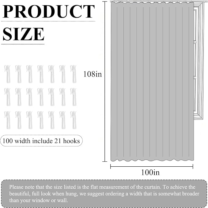 RYB HOME 100% Blackout Sliding Door Curtain, Extra Wide Room Divider Curtain - Image 7