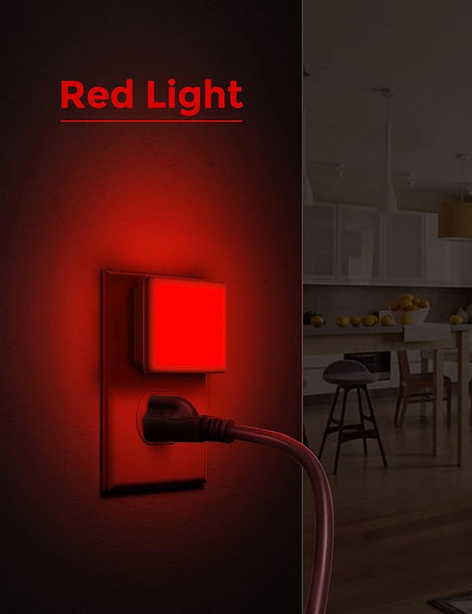 L LOHAS LED Red Night Lights Plug into Wall 2-Pack, 0.3W Plug in Night Light - Image 2