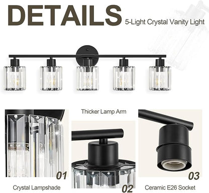 Crystal Bathroom Light Fixtures, Bathroom Lighting Fixtures Over Mirror - Image 4