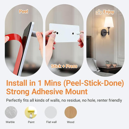 Peel and Stick Wall Sconces, Stick On Wall Sconce Set of 2, Battery Operated - Image 3