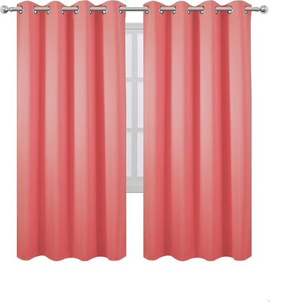 LEMOMO Coral Thermal Blackout Curtains/52 x 72 Inch/Set of 2 Panels Room - Image 2