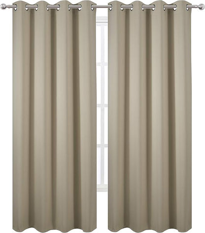 LEMOMO Beige Thermal Blackout Curtains/52 x 95 Inch/Set of 2 Panels Room - Image 2