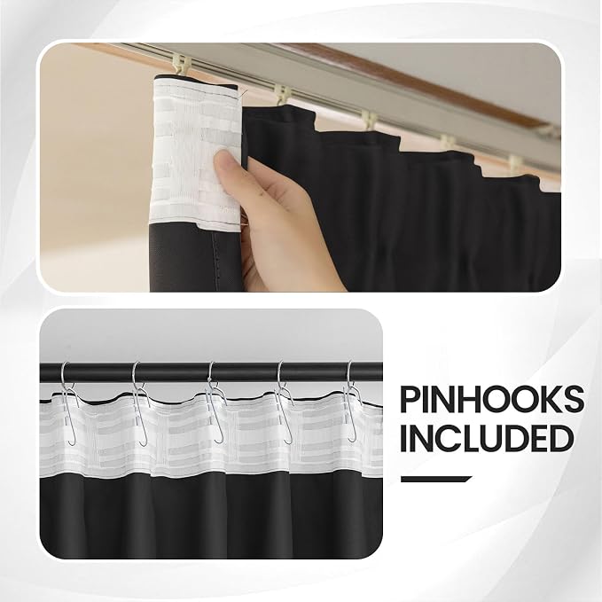 Floor to Ceiling Curtain for Wall Ceiling Mount Track, Extra Wide Blackout Room - Image 3