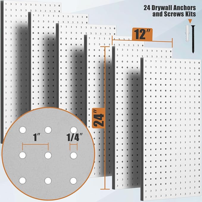 PBHEPJ 6 Pcs Metal Pegboard Panels, Heavy Duty Peg Boards - Image 3