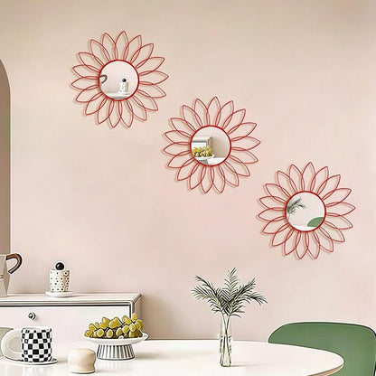 3 Pack Metal Mirrors for Wall Sunburst Wall Mirrors Home Décor Decorative - Image 3
