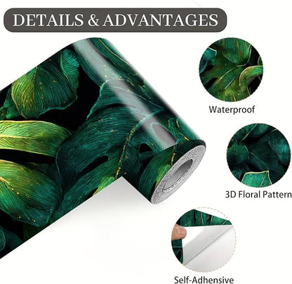 Tropical Leaf Wallpaper Border 196x4 Inch Peel and Stick Wall Border Self - Image 9