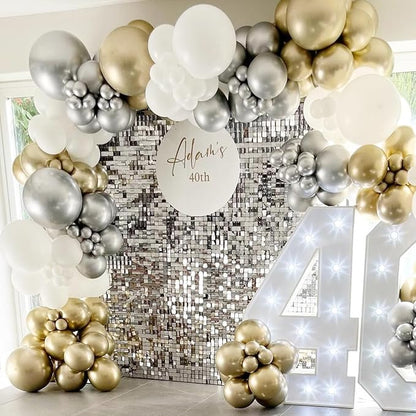 COKAOBE Silver Shimmer Wall Backdrop, Photo Backdrops - Image 7