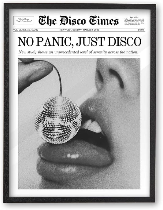 iHery Premium Natural Black OAK Wood 16x20in No Panic Just Disco Trendy Framed by iHery