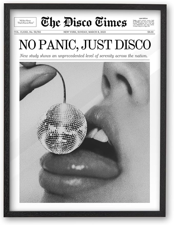 iHery Premium Small Natural Black OAK Wood 8x10in No Panic Just Disco Trendy by iHery