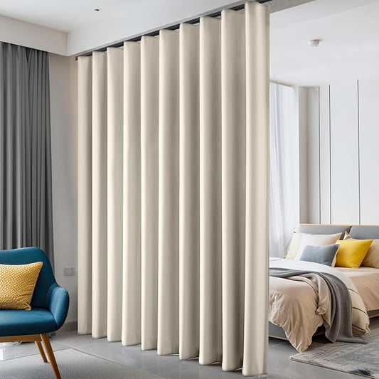 Hoeflife Room Divider Curtains Blackout Floor to Ceiling Curtain by Hoeflife