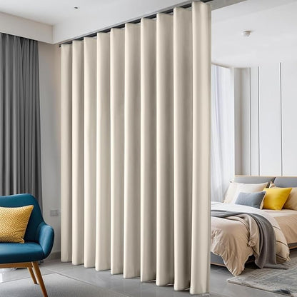 Hoeflife Room Divider Curtains Blackout Floor to Ceiling Curtain by Hoeflife