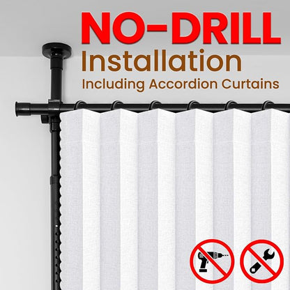 100% Blackout Room Divider Curtains Sets White W100 x L84 in 1 Panel No Drill - Image 3
