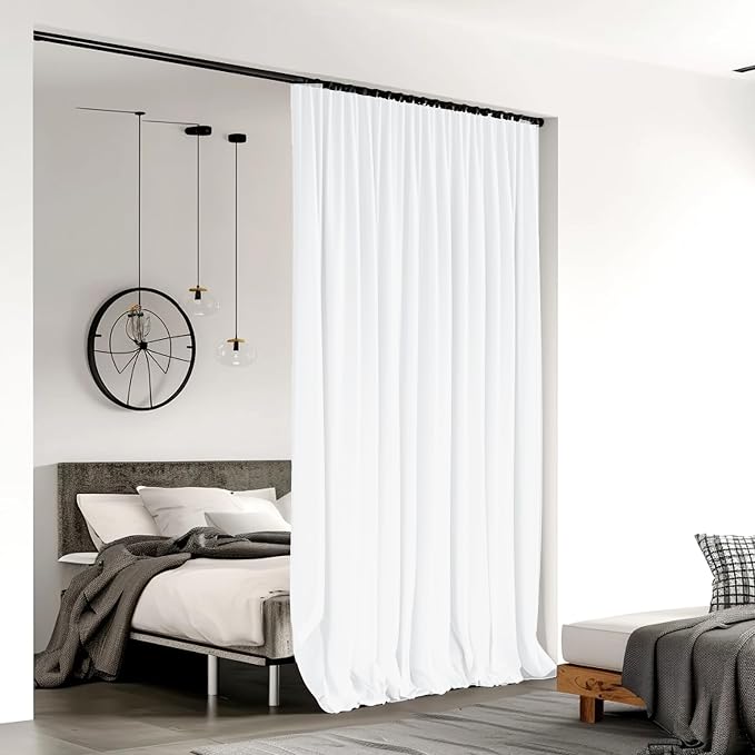 Room Divider Curtains for Ceiling Track Rod, 8.3 ft Wide x 7 ft Tall, 1 Panel - Image 2