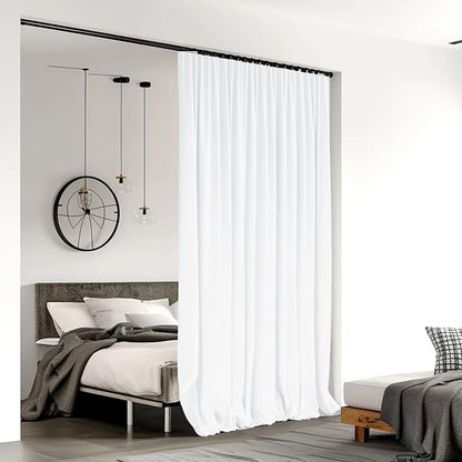 Room Divider Curtains for Ceiling Track Rod, 8.3 ft Wide x 7 ft Tall, 1 Panel - Image 2
