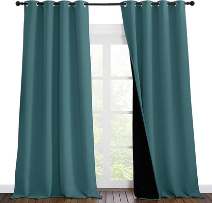NICETOWN 100% Blackout Curtains 102 inches Long, Noise Reduction Window by NICETOWN