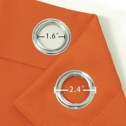 LEMOMO Orange Blackout Curtains/38 x 54 Inch/Set of Two Panels Grommet Living - Image 5