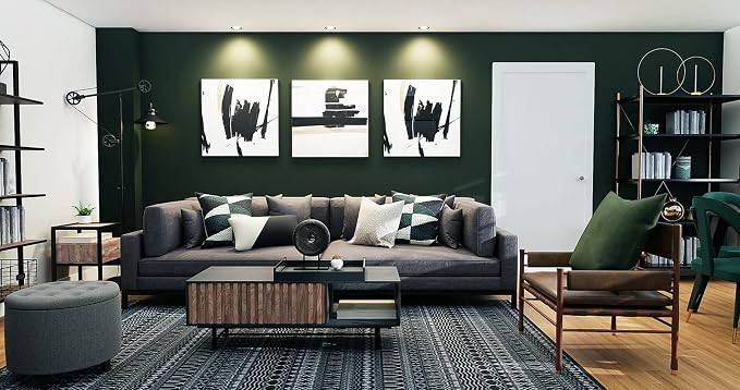 Dimoon 78.7''x17.7'' Dark Green Peel and Stick Wallpaper Contact Paper Modern - Image 5