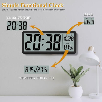 Digital LCD Wall Clock Easy to Set, 8.5 Inch LCD Screen - Image 7