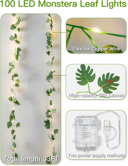 suddus Vines with Fairy Lights Battery & USB Powered Operated, 33ft 100 LED - Image 5