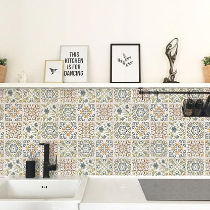 Wudnaye Bohemian Wallpaper Peel and Stick Faux Tile Contact Paper 17”×393” Tile - Image 7