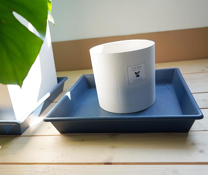 Square Plant Saucer 8 Inch 5 Pack, Plant Stand Plant Trays for Pots Heavy Duty Plastic Plant Saucers for Indoors Outdoors, Flower Pot No Holes Plant Lover Gardening Gifts