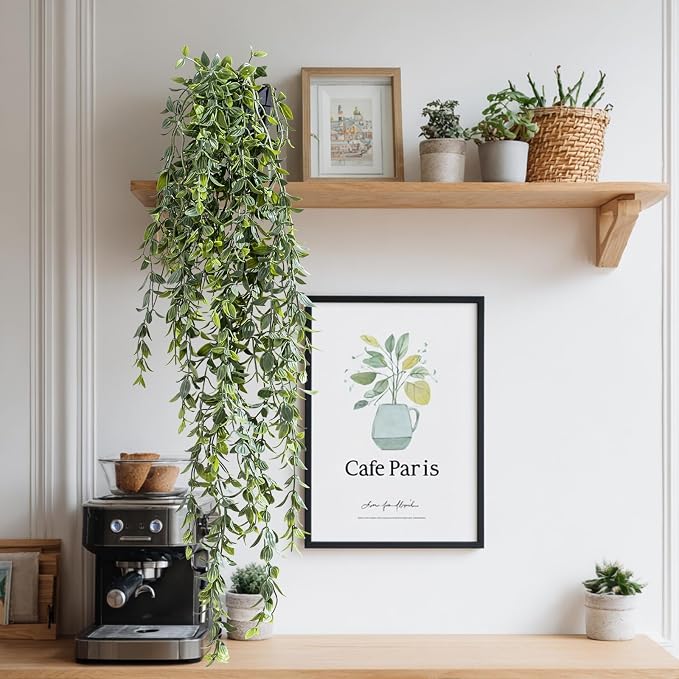 Artificial Hanging Plant 2 Pcs Faux Plant Ivy Vine Faux Eucalyptus Vines Fake - Image 6