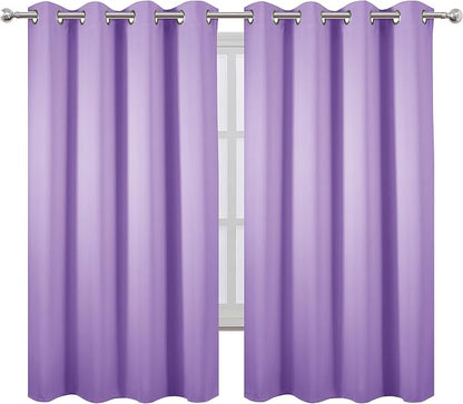 LEMOMO Lavender Blackout Curtains 52 x 63 Inch Length/Set of 2 Curtain - Image 2